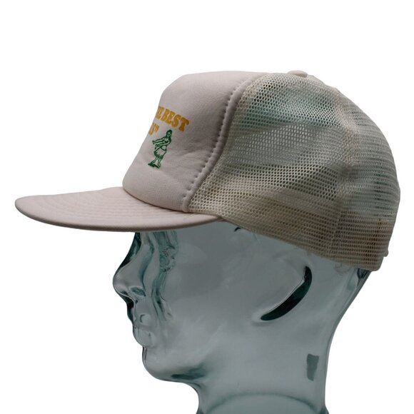 Norms The Best For Nes White Snapback Trucker Hat Pineapple Hula Girl Vintage - Picture 4 of 9